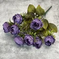 Bouquet de pivoines en soie violette avec neuf têtes pour décor de mariage - Pivoine / Violet foncé
