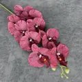 3D-gedruckter Orchideen-Zweig in Dunkelrosa mit Seidentextur für Heimdekoration - Rot