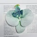 Artificial Phalaenopsis orchid flower head in blue gradient for wedding DIY decor - 3D Artificial Phalaenopsis Flower Head / Small (9.5cm) / Mint Green