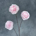 Künstliche hellrosa Austin-Rosen mit drei Köpfen für elegante Haus- und Hochzeitsdeko - Wasserrosa