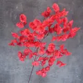 Single branch of red artificial trumpet flower with realistic petals for home decor - Red