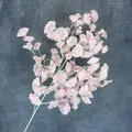 Pink artificial silk flower branch with white stem for wedding home decor - Light Pink