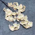 Single stem artificial cherry blossom with layered light pink petals and brown branch - Champagne Pink