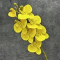 Vibrant yellow 7-head artificial butterfly orchid with realistic PU touch and textures - Yellow