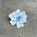 Light blue faux violet silk flower head with multi-layered petals for DIY floral hair decor - Blue