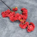 Artificial cherry blossom branch with 108 dense red petals for indoor decoration - Magic Red