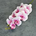 3D-geprinte Phalaenopsis orchidee met 9 koppen en realistisch wit-roze kleurverloop - Paarse Kern