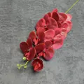 Natuurgetrouwe wijnrode orchidee in 3D-print met 9 realistische bloemhoofden - Rood