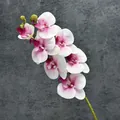 Pink and white gradient artificial orchid with realistic PU texture for home decor - Purple Center