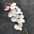 Single branch of white and pink artificial butterfly orchid with realistic PU touch texture - White Purple Bird