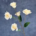 Fünfköpfige künstliche Rosen in Champagner mit weichen Blütenblättern für Deko - Champagner