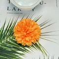 Vibrant orange artificial hydrangea flower head for DIY wedding home decoration - Orange
