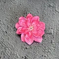 Single pink faux silk violet flower head with multi-layered petals and detailed stamens - Rose Red