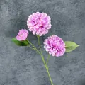 Roze paarse kunstmatige dahlia met drie bloemen op een getextureerde grijze basis - Paars