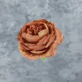 Single caramel silk peony flower head for DIY wedding decor and handicraft - Brown