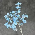 Tallo de hojas de rododendro azul claro artificial para decoración floral de hogar - Azul