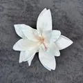 Cabeza de lirio artificial blanco con estambres rosas para tocados de novia DIY - Blanco