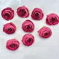 Set di 9 teste di fiori di camelia artificiali rosso rosa per fai-da-te e decorazioni - Rosa Rossa