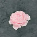 Pink artificial peony flower head with layered mesh fabric petals for DIY hair decor - Pink
