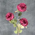 Rosa artificial Austin cappuccino de tres cabezas en rosa oscuro vintage decor - Rosa Roja
