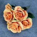 Artificial 9-head orange rose bouquet for wedding decor and home flower arrangement - Orange