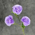 Single stem 3-head purple artificial ranunculus flower for modern home floral decor - Purple