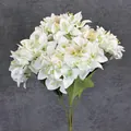 5-head white artificial bougainvillea silk flower bouquet for home wedding decoration - White