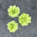 Artificial 3-head green hibiscus silk flower stem for elegant wedding home decor - Green