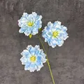 Artificial 3-head light blue and white peony flower branch for elegant home decor - Blue