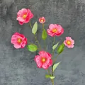 Rama de flor de mariposa de seda rosa de 6 cabezas para decoración de hogar y bodas - Rosa Roja