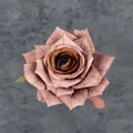 Artificial rose head in vintage Morandi pink and coffee gradient for DIY decor - Dark Coffee
