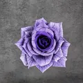 Artificial purple rose head with silk-printed veins for DIY wedding decoration - Dreamy Purple