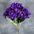 Deep purple artificial bougainvillea bunch with green leaves for home decoration - Deep purple