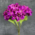 Vibrant purple silk bougainvillea bouquet with five heads for elegant home floral decor - Purplish Red