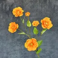 Artificial 6-head silk butterfly flower branch in vibrant orange for home and wedding decor - Orange
