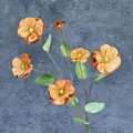 Artificial 6-head burnt orange silk butterfly flower branch for wedding and home decor - Brown