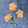 Giglio diurno arancione a 3 teste realistico con petali in 3D per decorazioni casa e nozze - Arancione