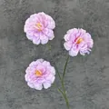 Tallo de hibisco artificial con tres cabezas de flores de seda lila y tallo verde largo - Violeta Claro