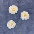 Flor de hibisco artificial de tres cabezas en amarillo crema con tallos verdes - Champaña