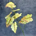 Artificial 3D Caladium leaf in vibrant yellow-green with deep red veins - Yellow-Green with Red Veins