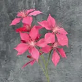 Leuchtend rosa künstliche Adventsstern-Blume mit 7 Köpfen für Heimdekoration - Rosenrot