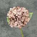 Single stem artificial hydrangea flower in vintage pink purple for home decor - Light Coffee