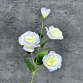Künstlicher Eustoma Lisianthus Zweig mit 4 Köpfen und blau-weißem Farbverlauf Deko - 4 Köpfe / Hellblau
