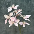 Artificial light pink and white clematis-style poinsettia flower for home decoration - Pink
