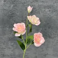 Einzelner Stiel künstliche rosa Eustoma-Blume mit drei Blüten und einer Knospe - 4 Köpfe / Rosa