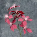 Artificial poinsettia branch with seven deep pink flower heads for home decoration - Red