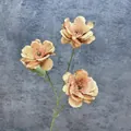 Künstliche Gardenie mit 3 Köpfen in Vintage-Orange für Heim- und Hochzeitsdekoration - Braun