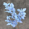 Ramo di foglie artificiali azzurre con venature bianche per decoro matrimonio - Blu