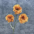 Artificial 3-head gardenia in vibrant orange with realistic petals for home decoration - Orange