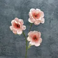 Pink-orange artificial 3-head gardenia flower with detailed petals on a dark background - Pink
